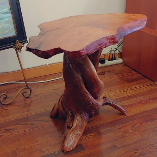 JW-188 End Table Redwood & Juniper $2500 at Hunter Wolff Gallery